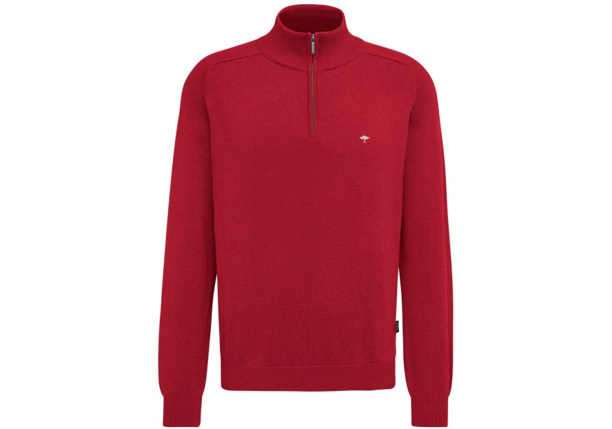 Pull Fynch-Hatton Troyer-Zip coton ruby