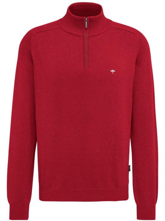 Pull Fynch-Hatton Troyer-Zip coton ruby