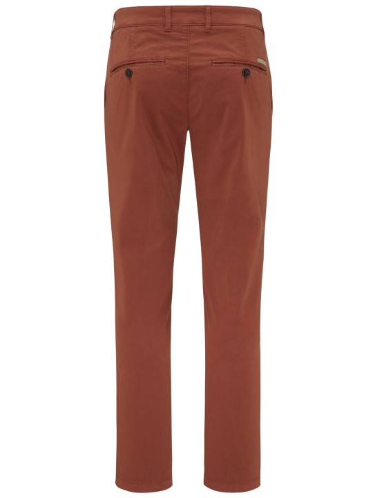 pantalon coton stretch couleur brique