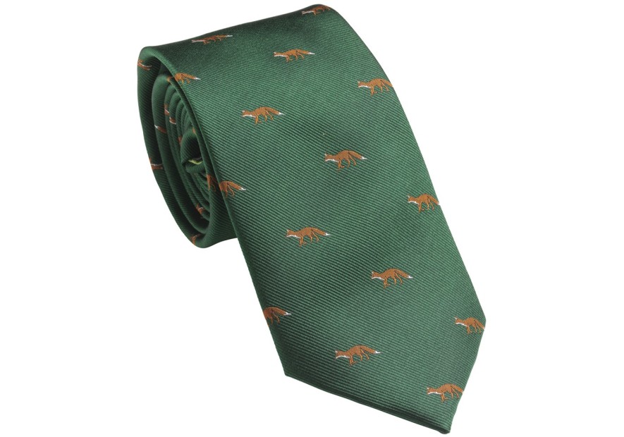 Cravate vert anglais à renards Laksen