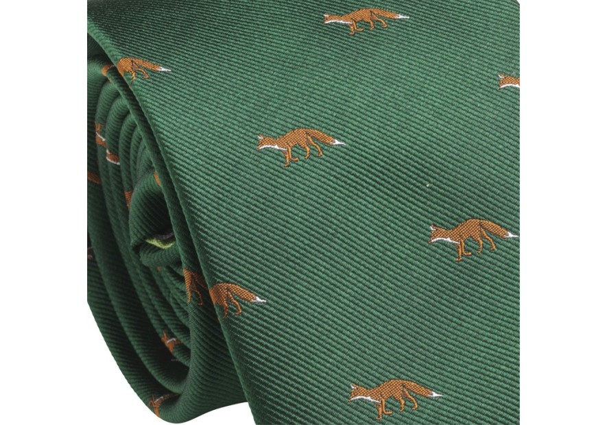 Cravate vert anglais à renards Laksen