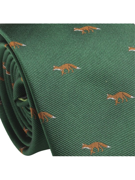 Cravate vert anglais à renards Laksen