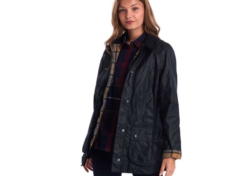 Veste huilée femme Barbour Beadnell bleu marine