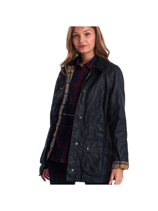 Veste huilée femme Barbour Beadnell bleu marine