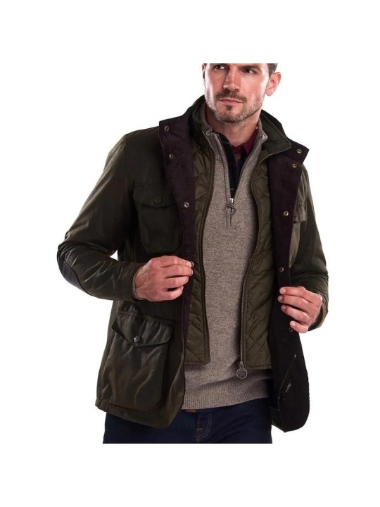 Veste huilée Barbour Ogston vert Olive