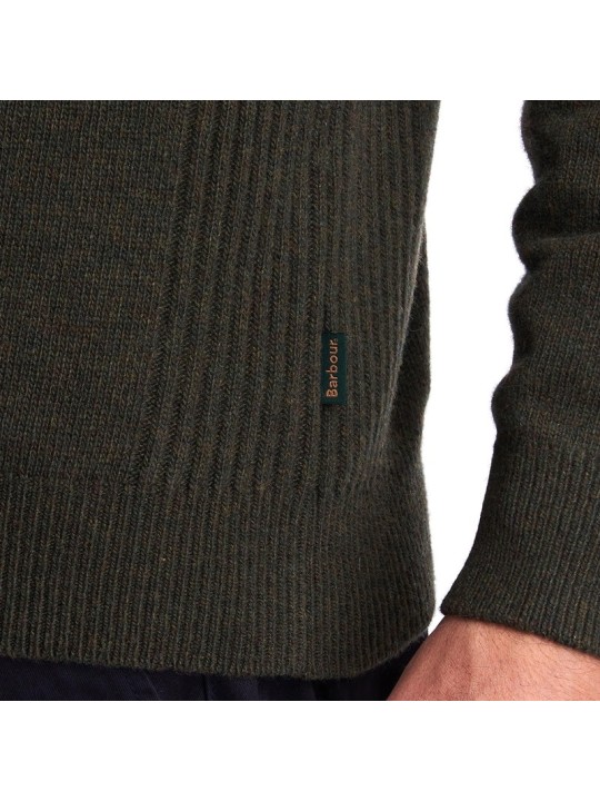 Pull col zippé Barbour Holden olive