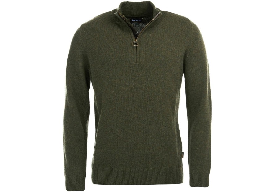 Pull col zippé Barbour Holden olive