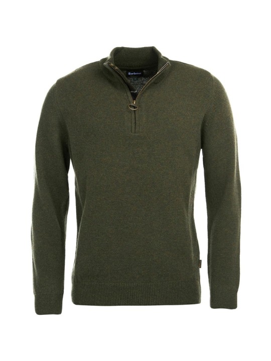 Pull col zippé Barbour Holden olive