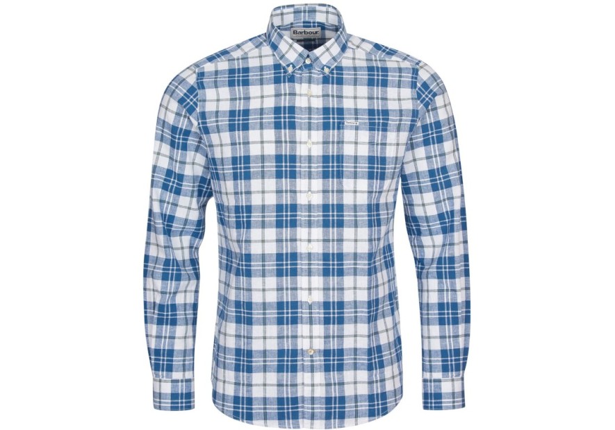 Chemise Barbour Thorpe bleu lin et coton