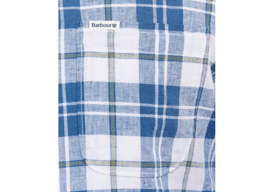 Chemise Barbour Thorpe bleu lin et coton