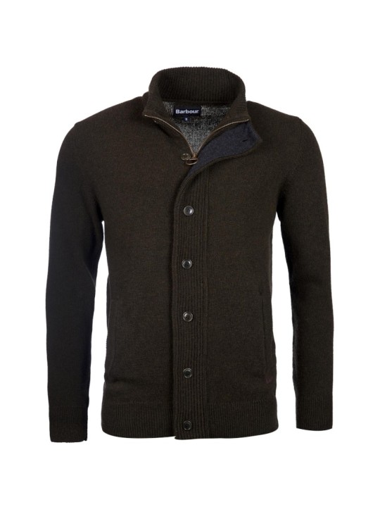 Cardigan laine agneau Barbour vert