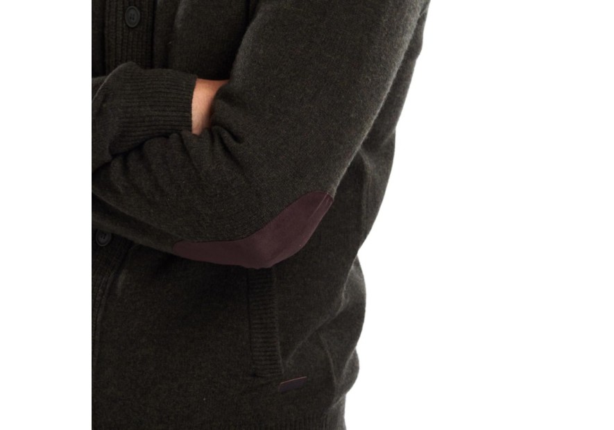 Cardigan laine agneau Barbour vert