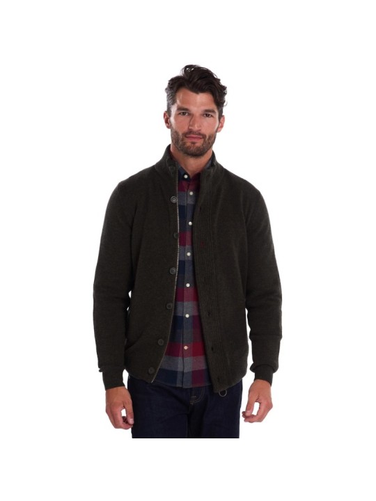 Cardigan laine agneau Barbour vert