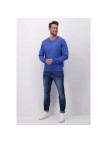 Pull col V Fynch-Hatton bleu ocean