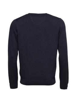 Pull en maille fine col V Fynch-Hatton navy