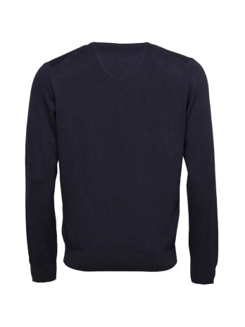 Pull en maille fine col V Fynch-Hatton navy