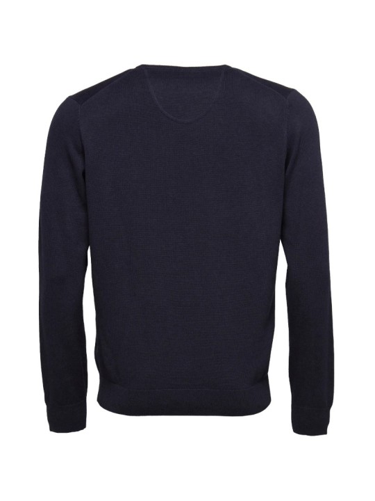 Pull en maille fine col V Fynch-Hatton navy