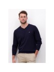 Pull en maille fine col V Fynch-Hatton navy