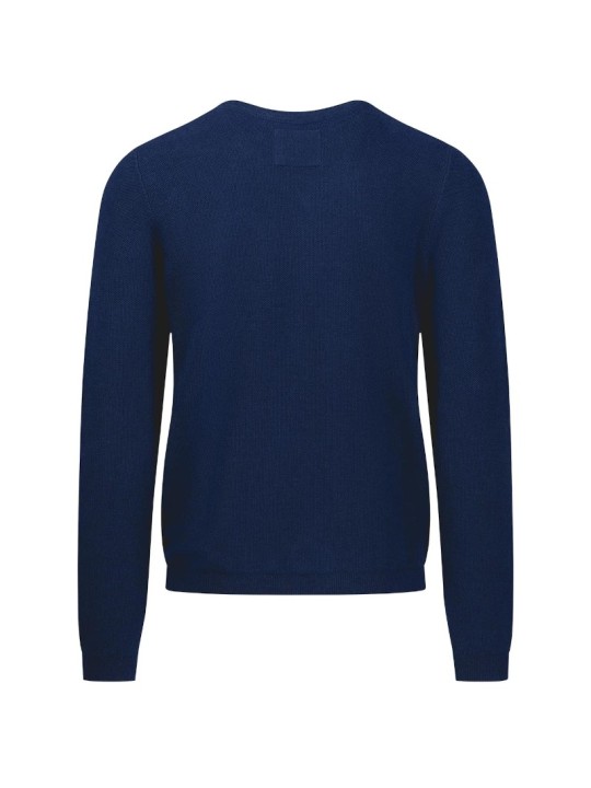 Pull col V Fynch-Hatton coton-cachemire navy