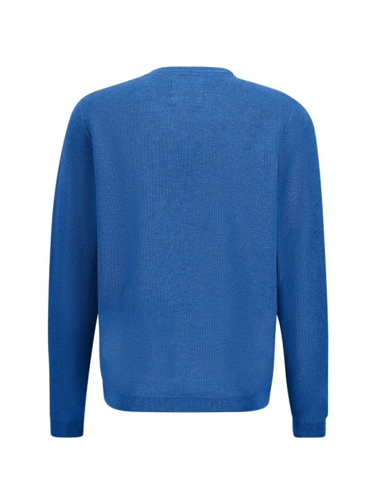 Pull col V Fynch-Hatton coton-cachemire bright ocean