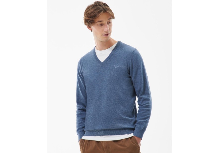 Pull coton Pima Barbour dark chambray