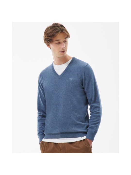 Pull coton Pima Barbour dark chambray