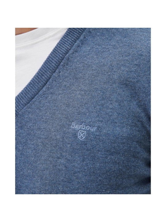 Pull coton Pima Barbour dark chambray