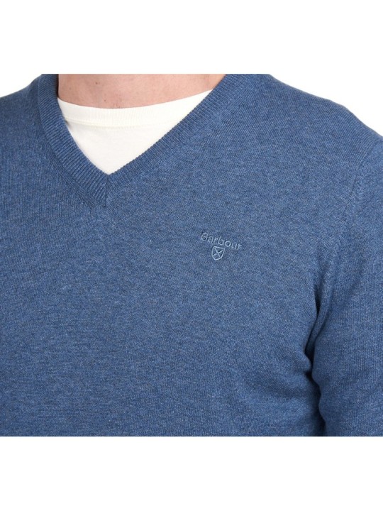 Pull coton Pima Barbour dark chambray