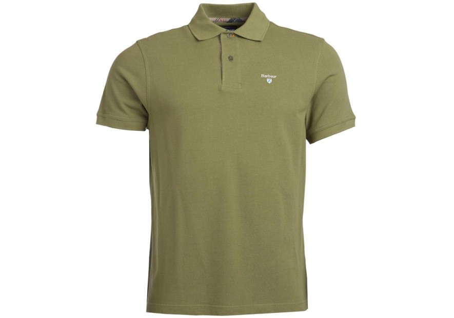 Polo Barbour vert olive