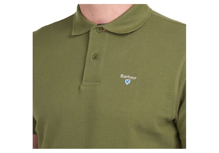 Polo Barbour vert olive