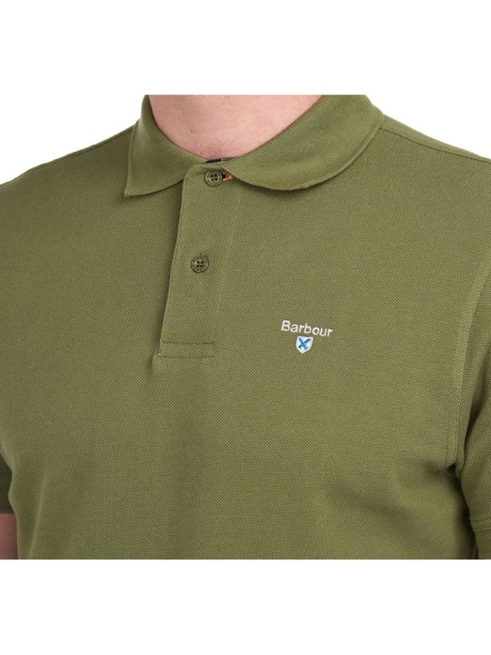 Polo Barbour vert olive