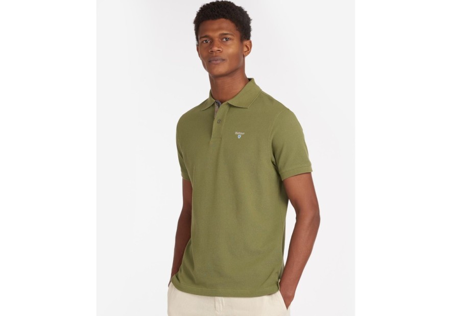 Polo Barbour vert olive