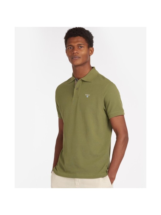 Polo Barbour vert olive