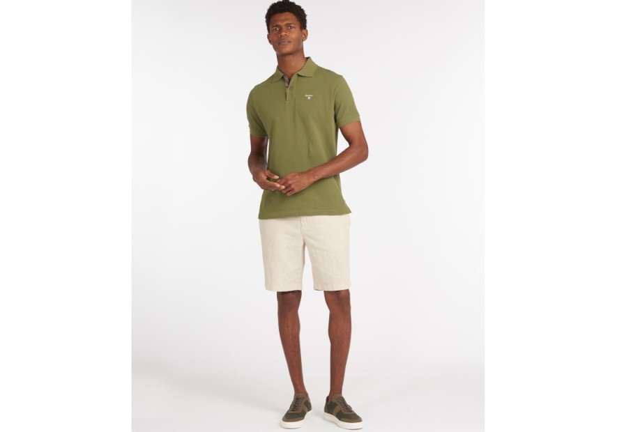 Polo Barbour vert olive