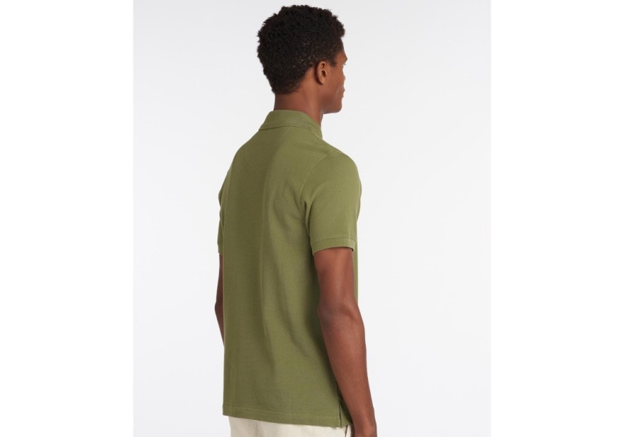Polo Barbour vert olive