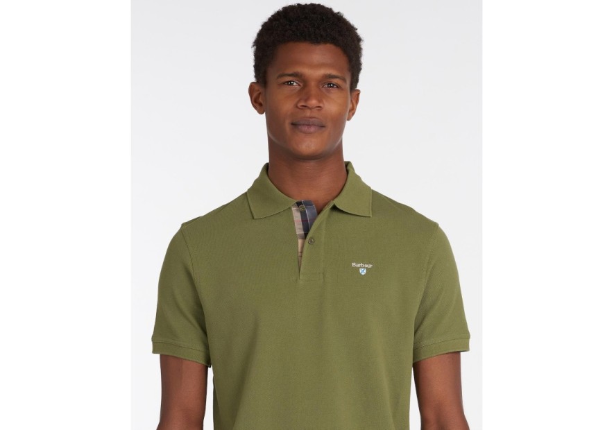 Polo Barbour vert olive