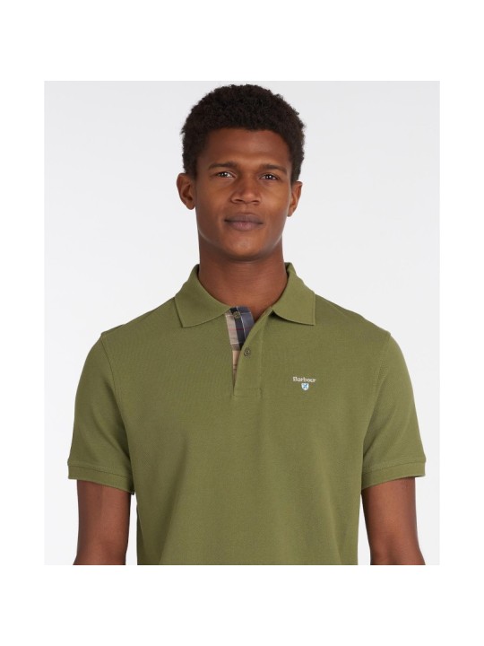 Polo Barbour vert olive