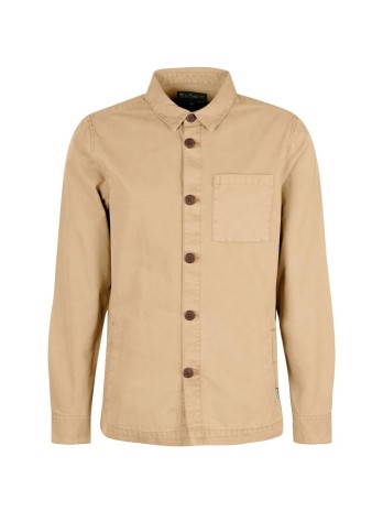 Cette surchemise beige de la marque Barbour est en coton doux.
