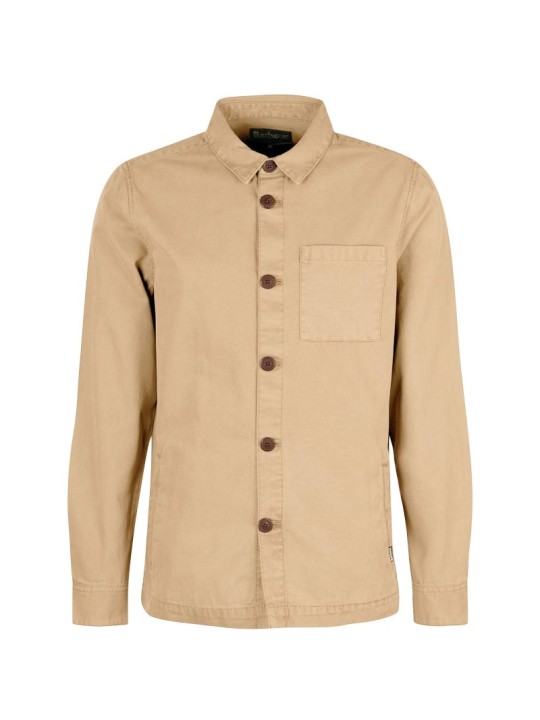 Cette surchemise beige de la marque Barbour est en coton doux.