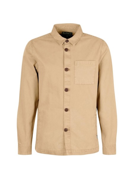 Cette surchemise beige de la marque Barbour est en coton doux.