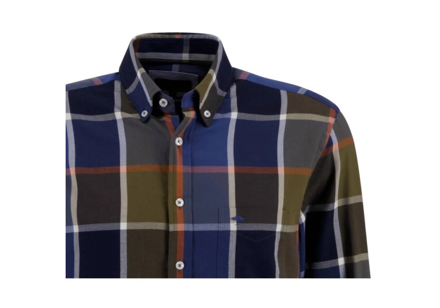 Chemise à carreaux Fynch-Hatton olive deep forest