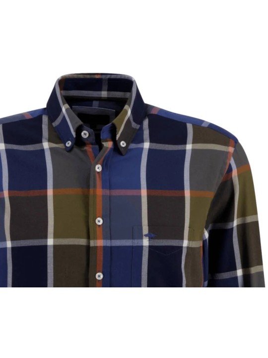 Chemise à carreaux Fynch-Hatton olive deep forest