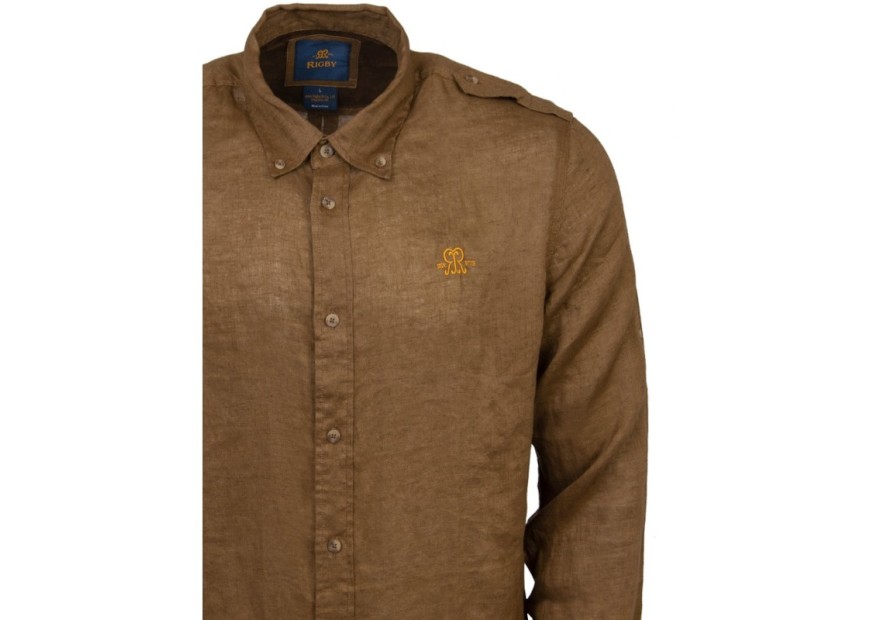 Chemise Rigby en lin marron