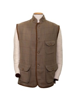 Gilet en tweed Lorenz Novasport Bleu et Rouge