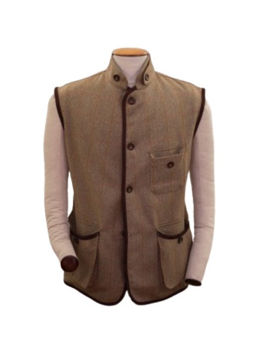 Gilet en tweed Lorenz Novasport Rouge et Orange