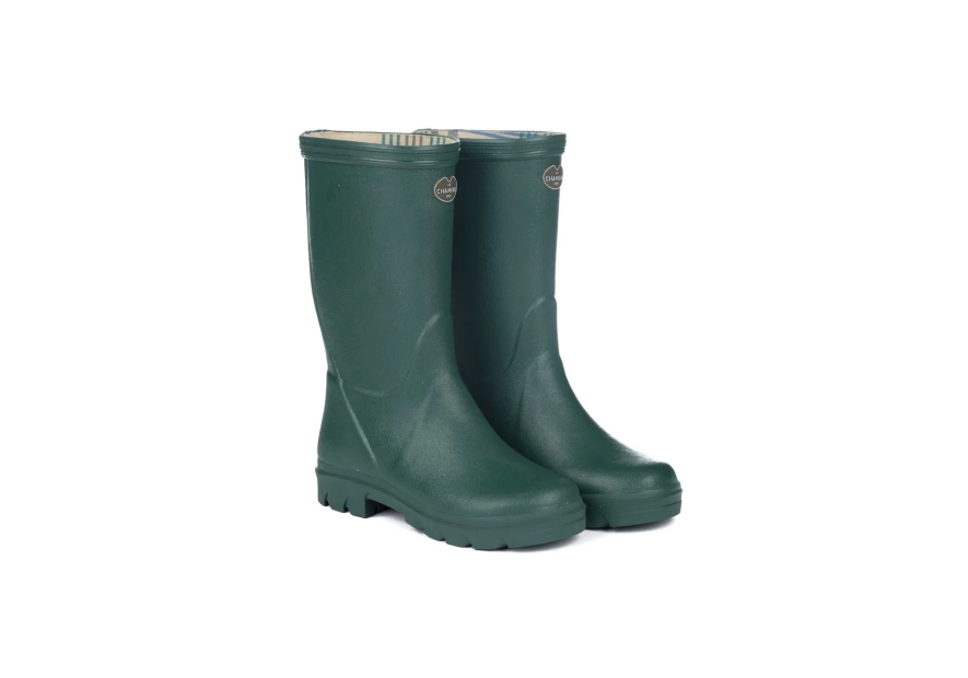 Bottes pour enfants Le Chameau Petite Aventure verte avec doublure en jersey