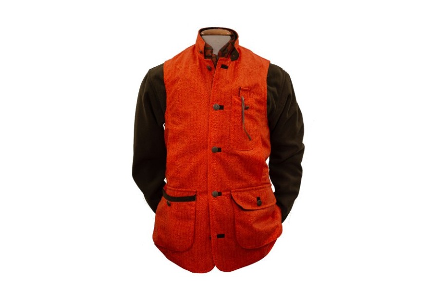 Gilet tweed orange exclusivité