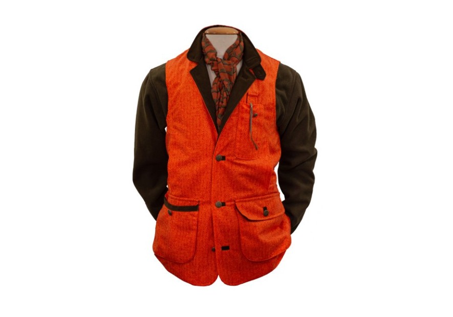 Gilet tweed orange exclusivité