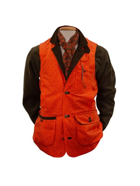 Gilet tweed orange exclusivité