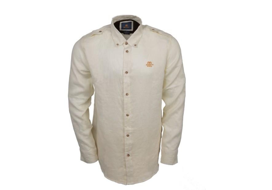 Chemise Rigby pour homme en lin blanc